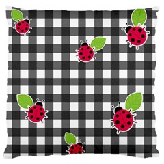 Ladybugs Plaid Pattern Large Cushion Case (two Sides) by Valentinaart