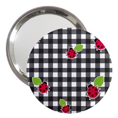 Ladybugs Plaid Pattern 3  Handbag Mirrors by Valentinaart