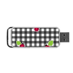 Ladybugs Plaid Pattern Portable Usb Flash (two Sides) by Valentinaart