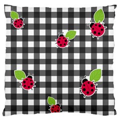 Ladybugs Plaid Pattern Large Flano Cushion Case (two Sides) by Valentinaart