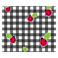 Ladybugs Plaid Pattern Double Sided Flano Blanket (small)  by Valentinaart