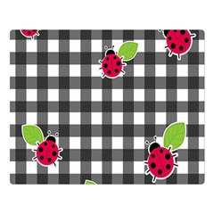 Ladybugs Plaid Pattern Double Sided Flano Blanket (large)  by Valentinaart