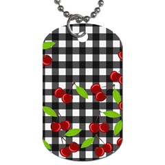 Cherries Plaid Pattern  Dog Tag (two Sides) by Valentinaart