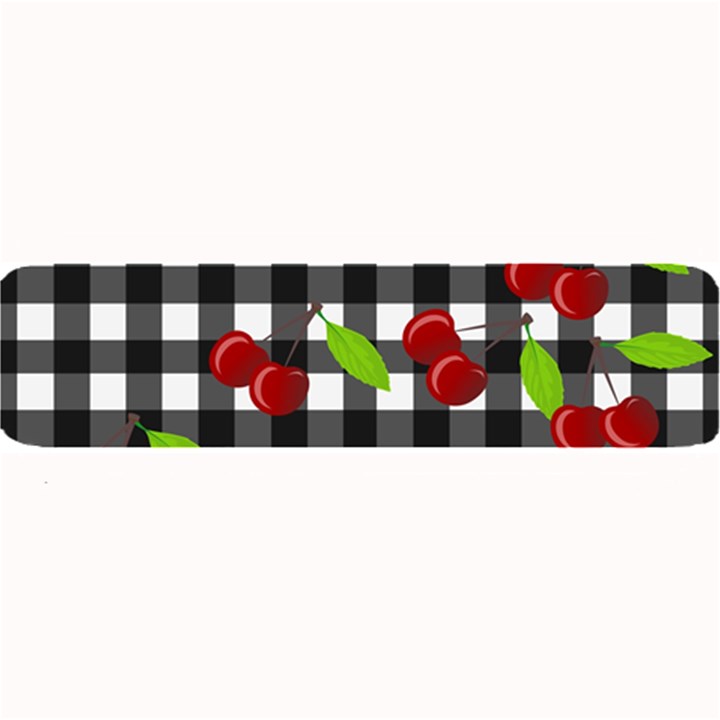 Cherries plaid pattern  Large Bar Mats