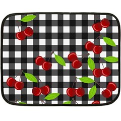 Cherries Plaid Pattern  Double Sided Fleece Blanket (mini)  by Valentinaart