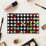 Cherries plaid pattern  Cosmetic Bag (Medium)  Front