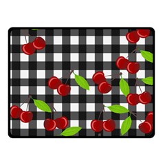 Cherries Plaid Pattern  Fleece Blanket (small) by Valentinaart