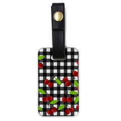 Cherries Plaid Pattern  Luggage Tags (one Side)  by Valentinaart