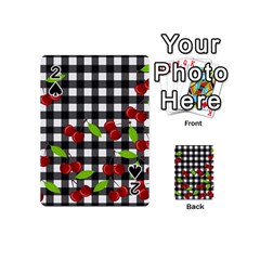 Cherries Plaid Pattern  Playing Cards 54 (mini)  by Valentinaart