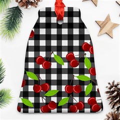 Cherries Plaid Pattern  Bell Ornament (two Sides)