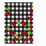 Cherries plaid pattern  Small Garden Flag (Two Sides) Front