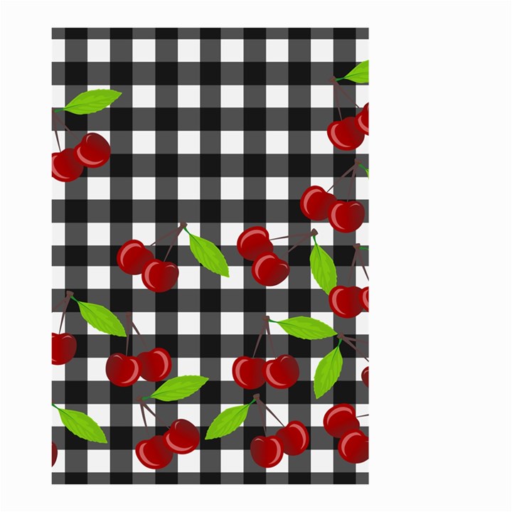 Cherries plaid pattern  Small Garden Flag (Two Sides)