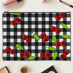 Cherries plaid pattern  Cosmetic Bag (XXXL)  Front