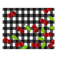 Cherries Plaid Pattern  Double Sided Flano Blanket (large)  by Valentinaart