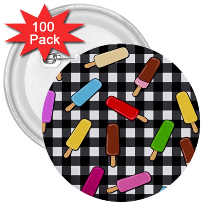 Ice cream kingdom  3  Buttons (100 pack) 