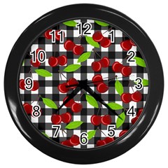 Cherry Kingdom  Wall Clocks (black) by Valentinaart