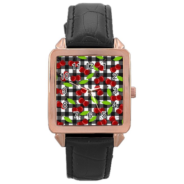 Cherry kingdom  Rose Gold Leather Watch 