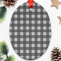 Gray Plaid Pattern Oval Ornament (two Sides) by Valentinaart