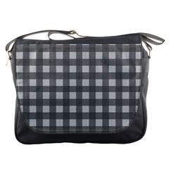 Gray Plaid Pattern Messenger Bags by Valentinaart