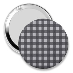 Gray Plaid Pattern 3  Handbag Mirrors