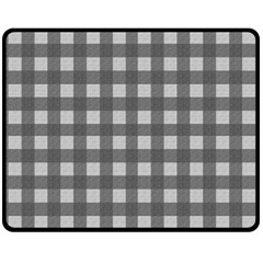 Gray Plaid Pattern Double Sided Fleece Blanket (medium)  by Valentinaart