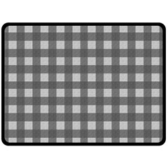 Gray Plaid Pattern Double Sided Fleece Blanket (large)  by Valentinaart