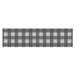 Gray Plaid Pattern Satin Scarf (oblong) by Valentinaart