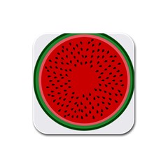 Watermelon Rubber Square Coaster (4 Pack)  by Valentinaart