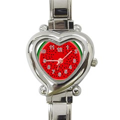 Watermelon Heart Italian Charm Watch by Valentinaart