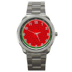 Watermelon Sport Metal Watch by Valentinaart