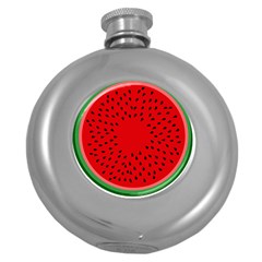 Watermelon Round Hip Flask (5 Oz) by Valentinaart