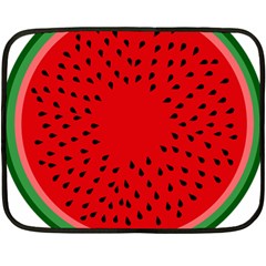 Watermelon Double Sided Fleece Blanket (mini)  by Valentinaart