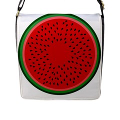 Watermelon Flap Messenger Bag (l)  by Valentinaart