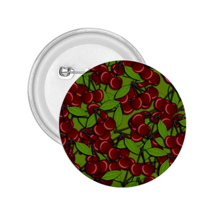 Cherry jammy pattern 2.25  Buttons