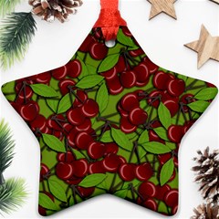 Cherry Jammy Pattern Ornament (star) by Valentinaart