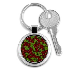 Cherry Jammy Pattern Key Chains (round)  by Valentinaart