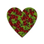 Cherry jammy pattern Heart Magnet Front