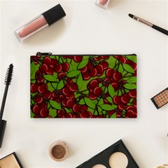 Cherry Jammy Pattern Cosmetic Bag (small)  by Valentinaart