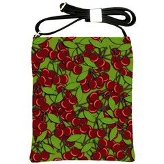 Cherry Jammy Pattern Shoulder Sling Bags by Valentinaart