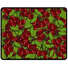 Cherry Jammy Pattern Double Sided Fleece Blanket (medium)  by Valentinaart