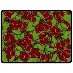 Cherry Jammy Pattern Double Sided Fleece Blanket (large)  by Valentinaart