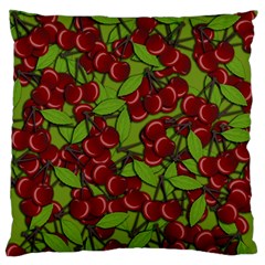 Cherry Jammy Pattern Large Flano Cushion Case (one Side) by Valentinaart