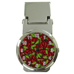 Cherry Pattern Money Clip Watches by Valentinaart