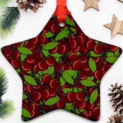 Cherry Pattern Star Ornament (two Sides) by Valentinaart