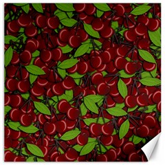 Cherry Pattern Canvas 16  X 16   by Valentinaart