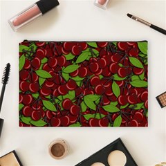 Cherry Pattern Cosmetic Bag (large)  by Valentinaart