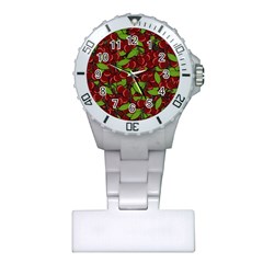 Cherry Pattern Plastic Nurses Watch by Valentinaart