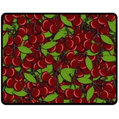 Cherry Pattern Double Sided Fleece Blanket (medium)  by Valentinaart