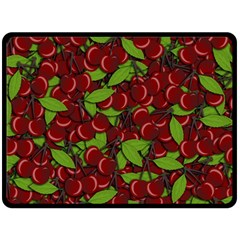 Cherry Pattern Double Sided Fleece Blanket (large)  by Valentinaart