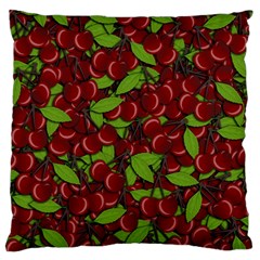 Cherry Pattern Large Flano Cushion Case (one Side) by Valentinaart